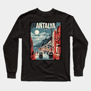 Antalya Turkey Vintage Retro Travel Tourism Long Sleeve T-Shirt